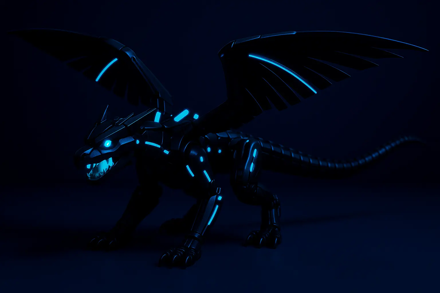A Blue Dragon in Night Mode