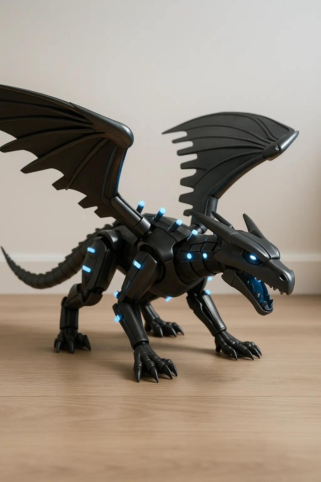A Blue Dragon, straight out of the Box. Notice the somewhat grumpy expression and posture.