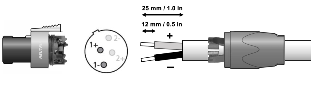 Connecting the speaker cable in 2-CHANNEL mode
