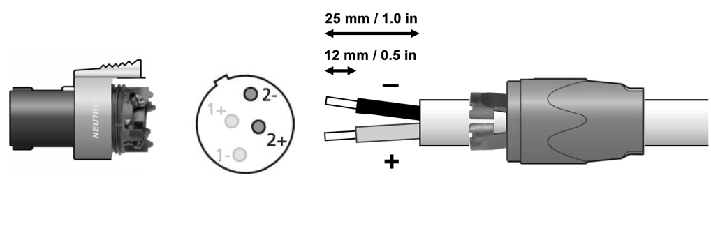 Connecting the speaker cable in BRIDGE MODE