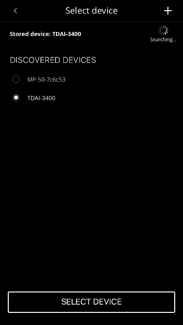 Lyngdorf Remote App Select Device