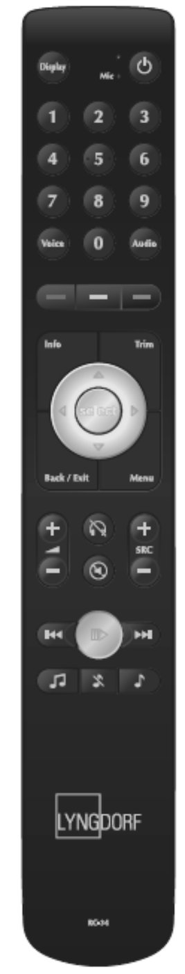 Lyngdorf TDAI-2210 remote control top